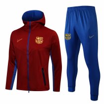 Mens Barcelona Hoodie Jacket + Pants Training Suit Red 2021/22