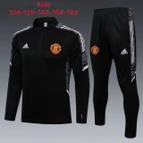Kids Manchester United Training Suit Black - White 2021/22