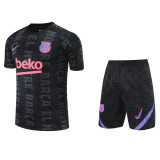 Mens Barcelona Short Training Suit Black Lettering 2022/23
