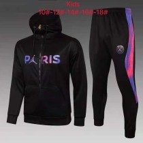 Kids PSG x Jordan Hoodie Jacket + Pants Training Suit Black 2021/22