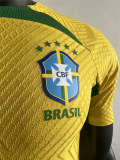 Mens Brazil Pre-Match Short Training Jersey Yellow 2022 - Match
