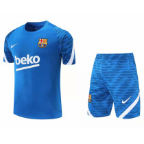 Mens Barcelona Short Training Suit Blue 2021/22