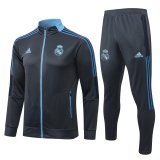 Mens Real Madrid Jacket + Pants Training Suit Grey 2021/22