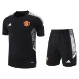 Mens Manchester United Short Training Suit Black 2021/22