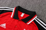 Mens Ajax Polo Shirt Red - Black 2021/22