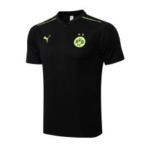 Mens Borussia Dortmund Polo Shirt Pure Black 2021/22