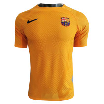 Mens Barcelona Pre-Match Short Training Jersey Yellow 2022/23 - Match
