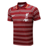Mens Liverpool Polo Shirt Burgundy 2021/22