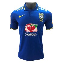 Mens Brazil Polo Shirt Blue 2022