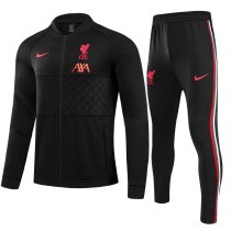 Mens Liverpool Jacket + Pants Training Suit Black Stripes 2021/22