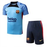 Mens Barcelona Short Training Suit Blue 2022/23