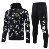 Mens PSG x JORDAN Hoodie Sweatshirt + Pants Suit Black Letters ​2021/22