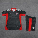 Mens Sao Paulo FC Goalkeeper Black Jersey + Shorts Set 2021/22