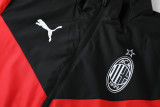 Mens AC Milan All Weather Windrunner Jacket Black - Red 2022/23