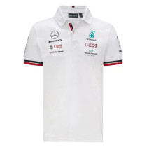Mens Mercedes AMG Petronas F1 Team Polo - White 2021