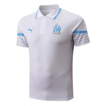 Mens Olympique Marseille Polo Shirt White 2022/23