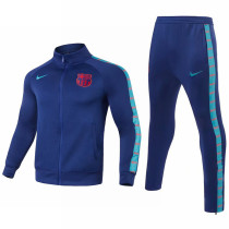 Mens Barcelona Jacket + Pants Training Suit Blue II 2021/22