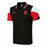 Mens AC Milan Polo Shirt Black 2021/22