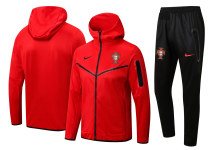 Mens Portugal Hoodie Jacket + Pants Training Suit Red 2022