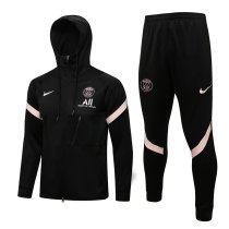 Mens PSG Hoodie Jacket + Pants Training Suit Black 2021/22