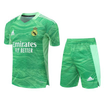 Mens Real Madrid Goalkeeper Green Jersey + Shorts Set 2022/23
