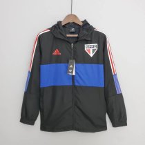 Mens Sao Paulo FC All Weather Windrunner Jacket Black - Blue 2022/23