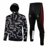 Mens PSG x Jordan Hoodie Jacket + Pants Training Suit Black 2021/22