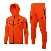 Mens Liverpool Hoodie Jacket + Pants Training Suit Orange 2021/22