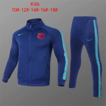 Kids Barcelona Jacket + Pants Training Suit Blue 2021/22