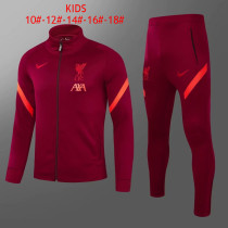 Kids Liverpool Jacket + Pants Training Suit Burgundy 2021/22