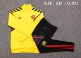 Mens Flamengo Jacket + Pants Training Suit Yellow 2022/23