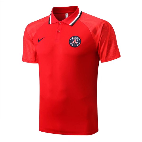 Mens PSG Polo Shirt Red 2022/23