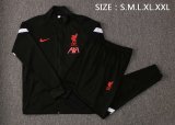 Mens Liverpool Jacket + Pants Training Suit Black 2021/22