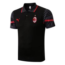 Mens AC Milan Polo Shirt Black 2022/23