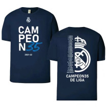 Mens Real Madrid 35 La Liga Champions T-Shirt Royal 2021/22