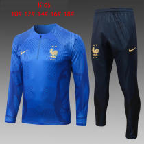 Kids France Training Suit Blue 3D 2022