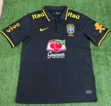 Mens Brazil Polo Shirt Black 2022