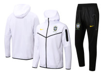 Mens Brazil Hoodie Jacket + Pants Training Suit White 2022