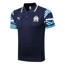 Mens Olympique Marseille Polo Shirt Navy 2022/23