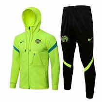 Mens Inter Milan Hoodie Jacket + Pants Training Suit Yellow 2021/22