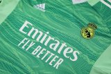 Mens Real Madrid Goalkeeper Green Jersey + Shorts Set 2022/23