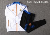 Mens Real Madrid Jacket + Pants Training Suit White 2021/22