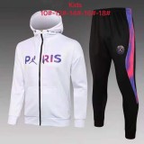 Kids PSG x Jordan Hoodie Jacket + Pants Training Suit White 2021/22