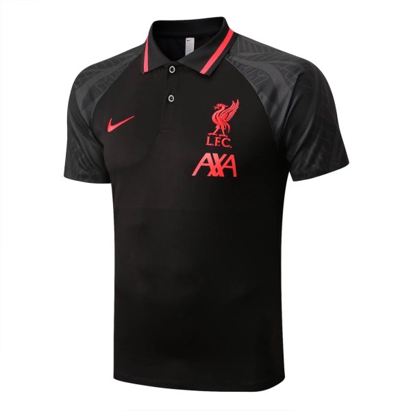 Mens Liverpool Polo Shirt Black 2022/23