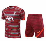 Mens Liverpool Short Training Suit Burgundy 2021/22