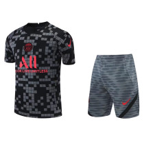 Mens PSG Short Training Suit Black - Grey 2021/22