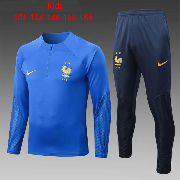 Kids France Training Suit Blue 2022