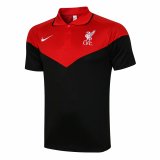Mens Liverpool Polo Shirt Red - Black 2021/22