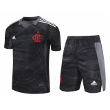 Mens Flamengo Goalkeeper Black Jersey + Shorts Set 2021/22