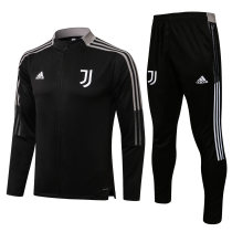 Mens Juventus Jacket + Pants Training Suit Black - Grey 2021/22